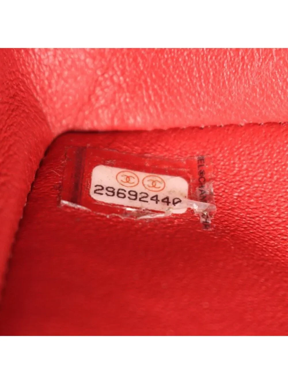 Chanel Shoulder Bag 2.55 Red Calf Mini Quilted Chain